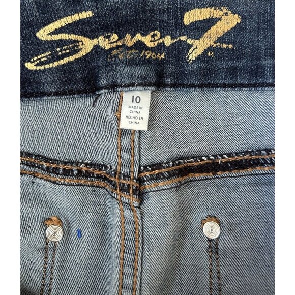 Seven 7 Tummyless High Rise Skinny Jeans Women’s Size 10 Stretch Blue Denim - Picture 9 of 11
